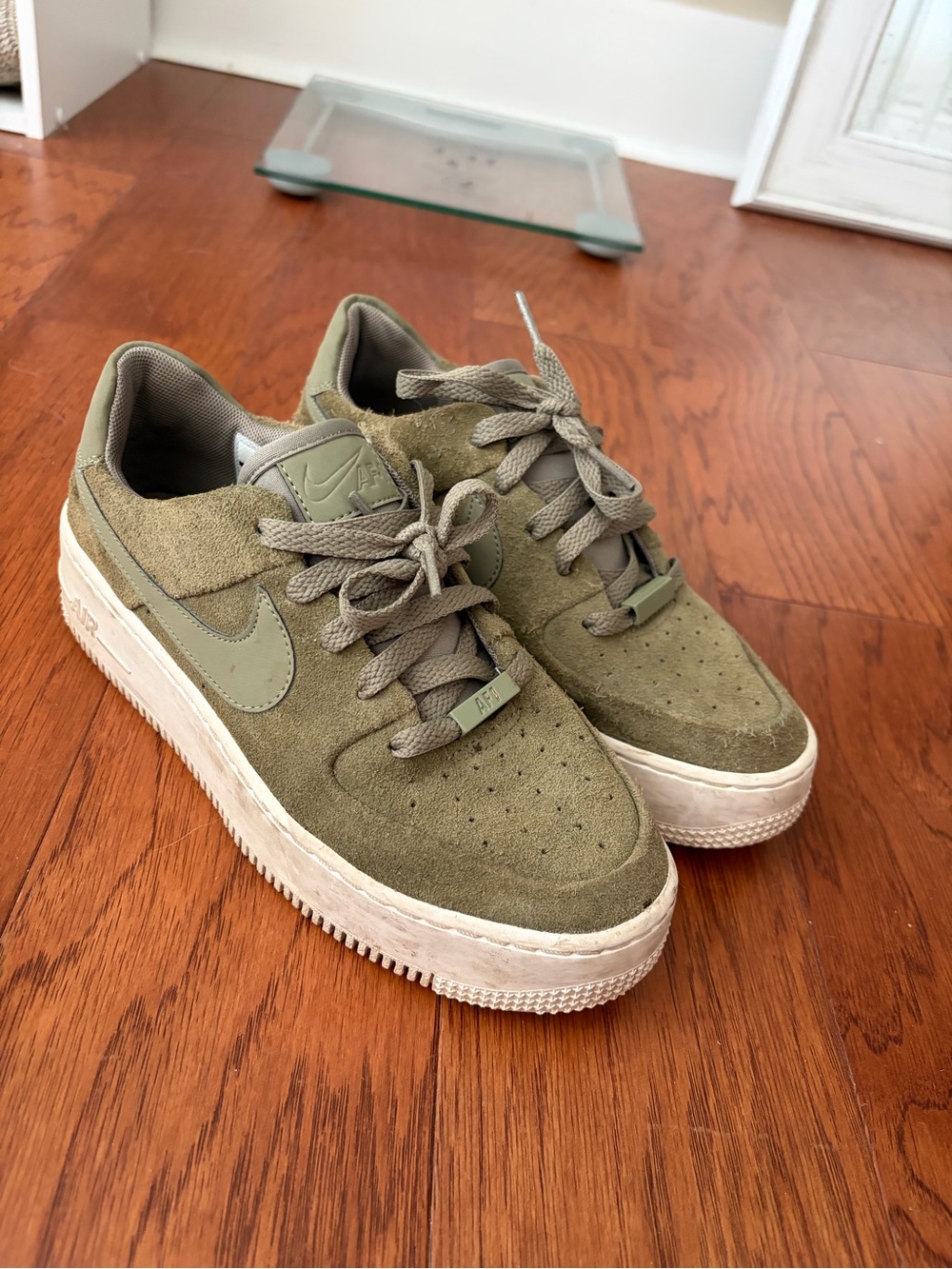 Nike Women’s Olive Green Suede Air Force 1s